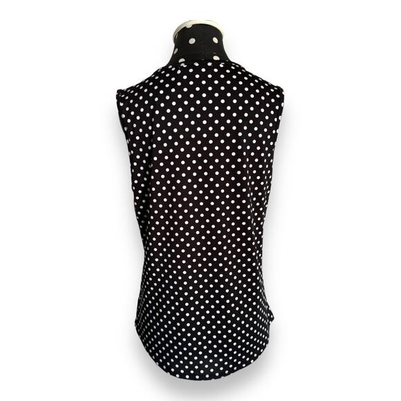 Sweet Violet Womens Tank Sz S Black White Polka Dot Rhinestone Bling NEW - Picture 4 of 8